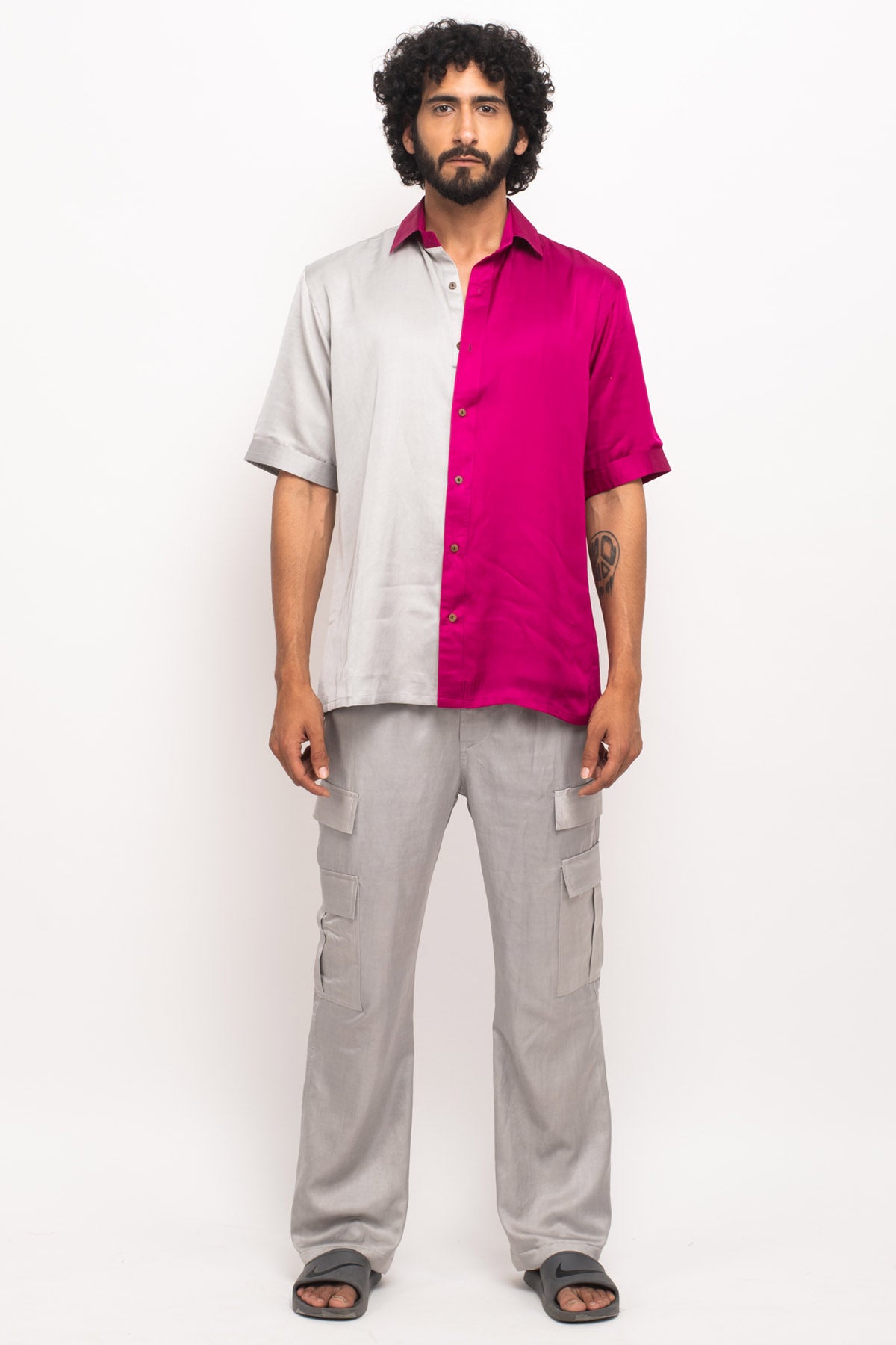 Multi Pockets Grey Cargo Pants