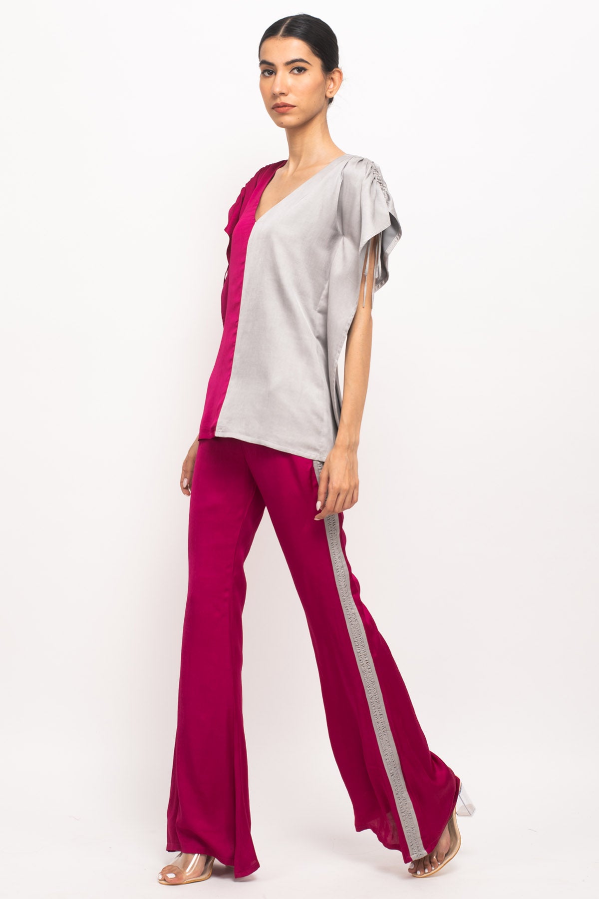 Half & Half Kaftan Top & Pant Set