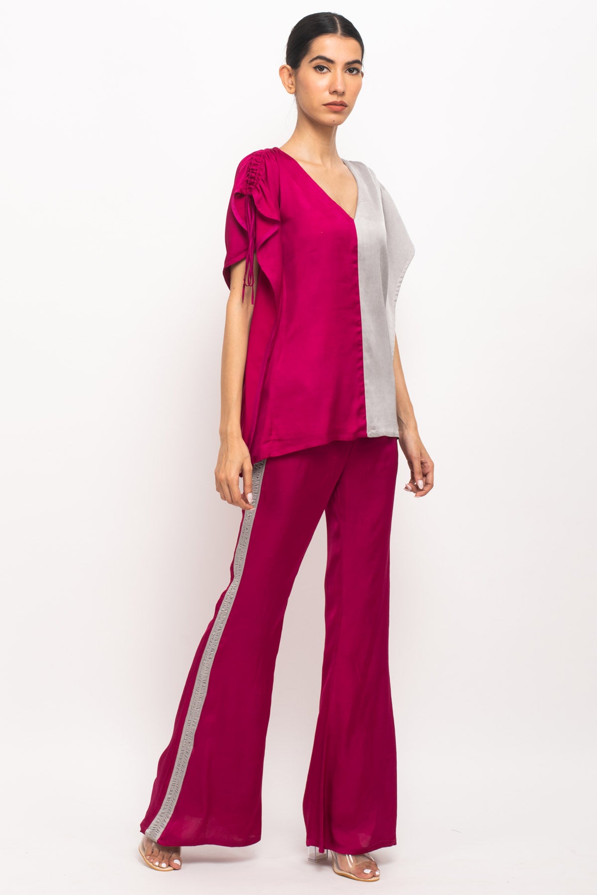 Half & Half Kaftan Top & Pant Set