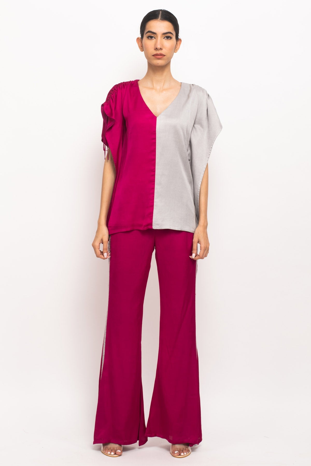 Buy Neora by Nehal ChopraHalf & Half Kaftan Top & Pant Set for Women Online