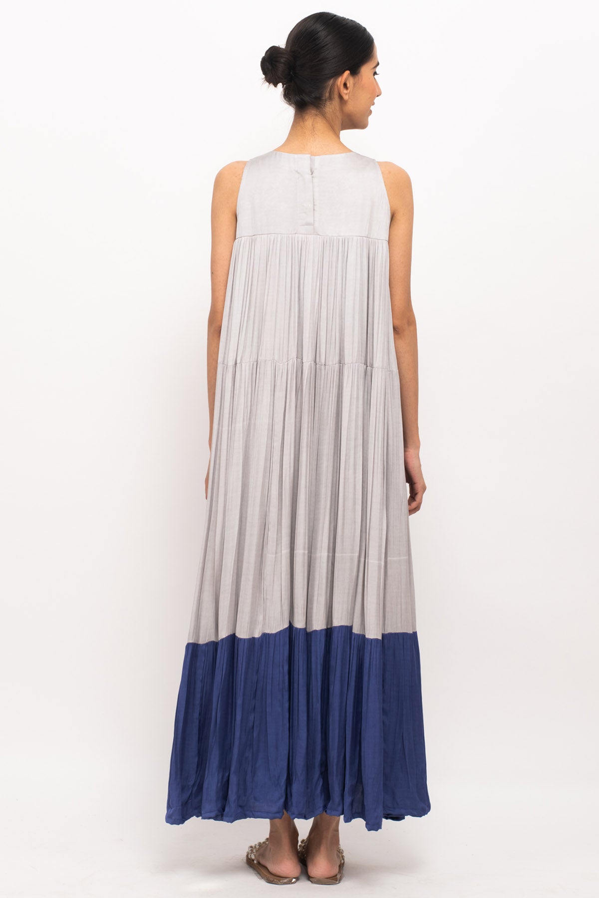 Halter Neck Solid Textured Maxi Dress