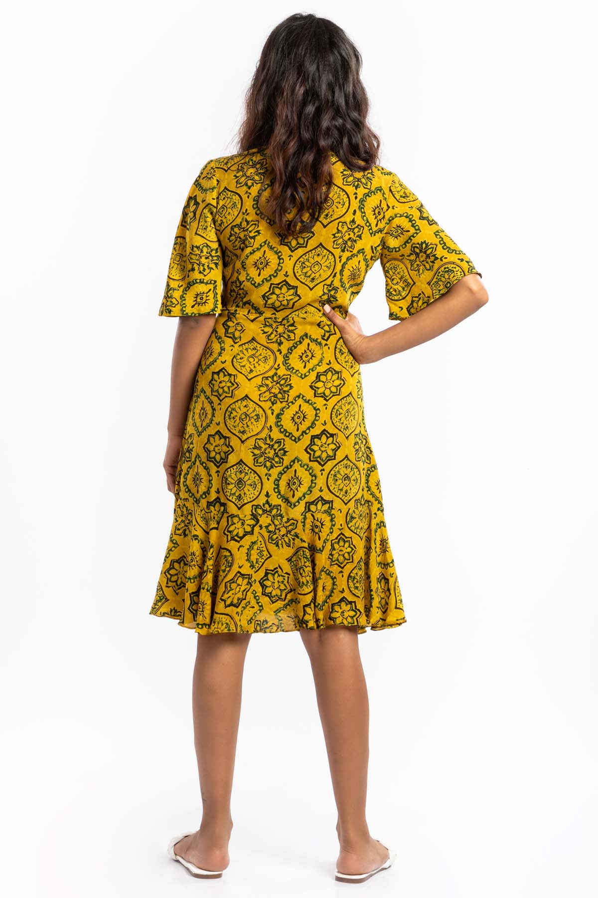 Handprinted Wrap Dress