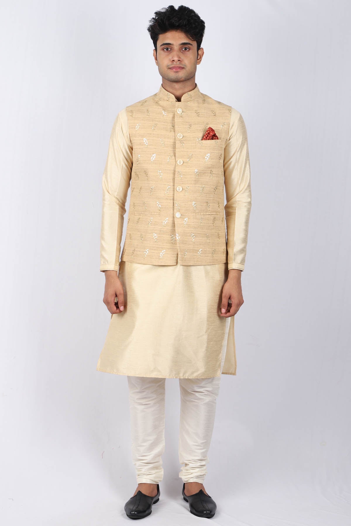 Buy Hastakala Jacket With Kurta Set For Men Available online at ScrollnShops