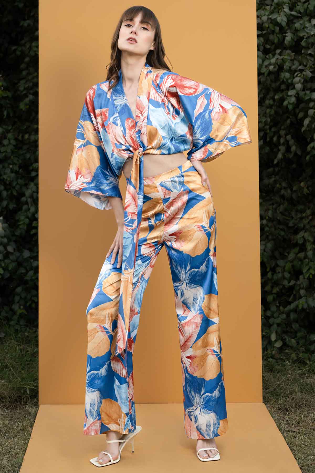 Buy Hawaii Printed Wrap Top & Pant Set by Mandira Wirk