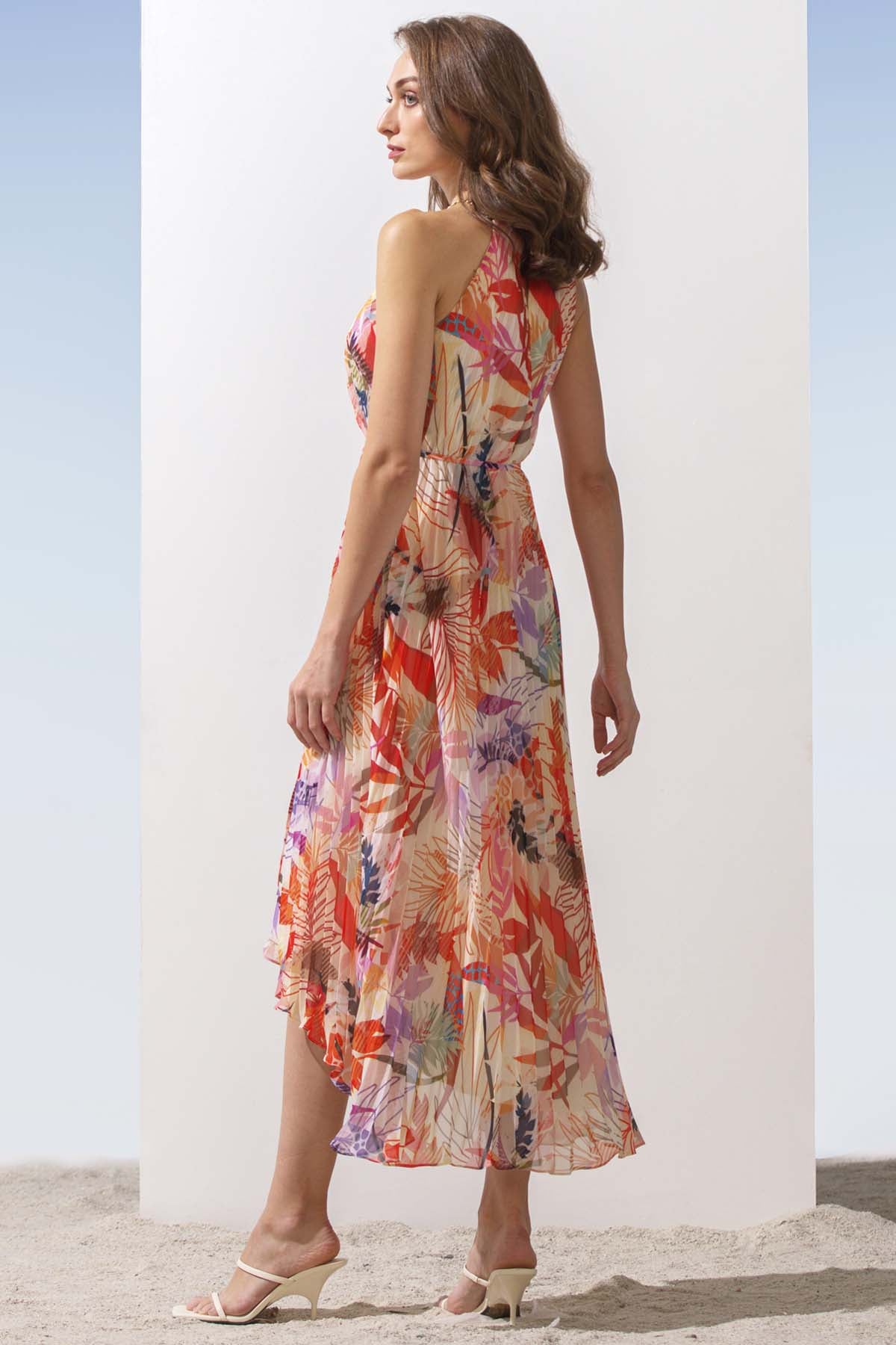 Heat Pleated Asymmetric Dress