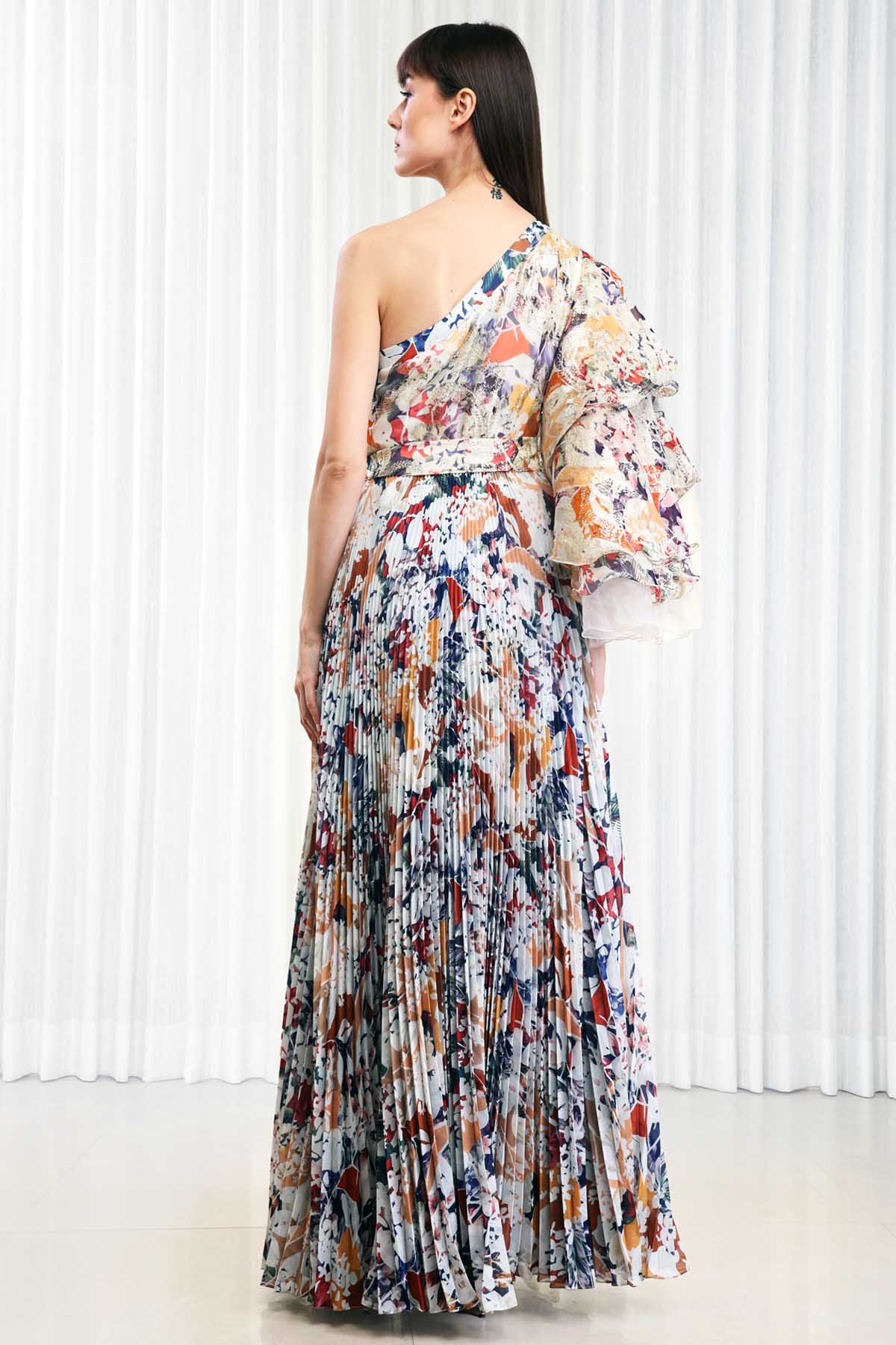 Heat Pleated One Shoulder Dress