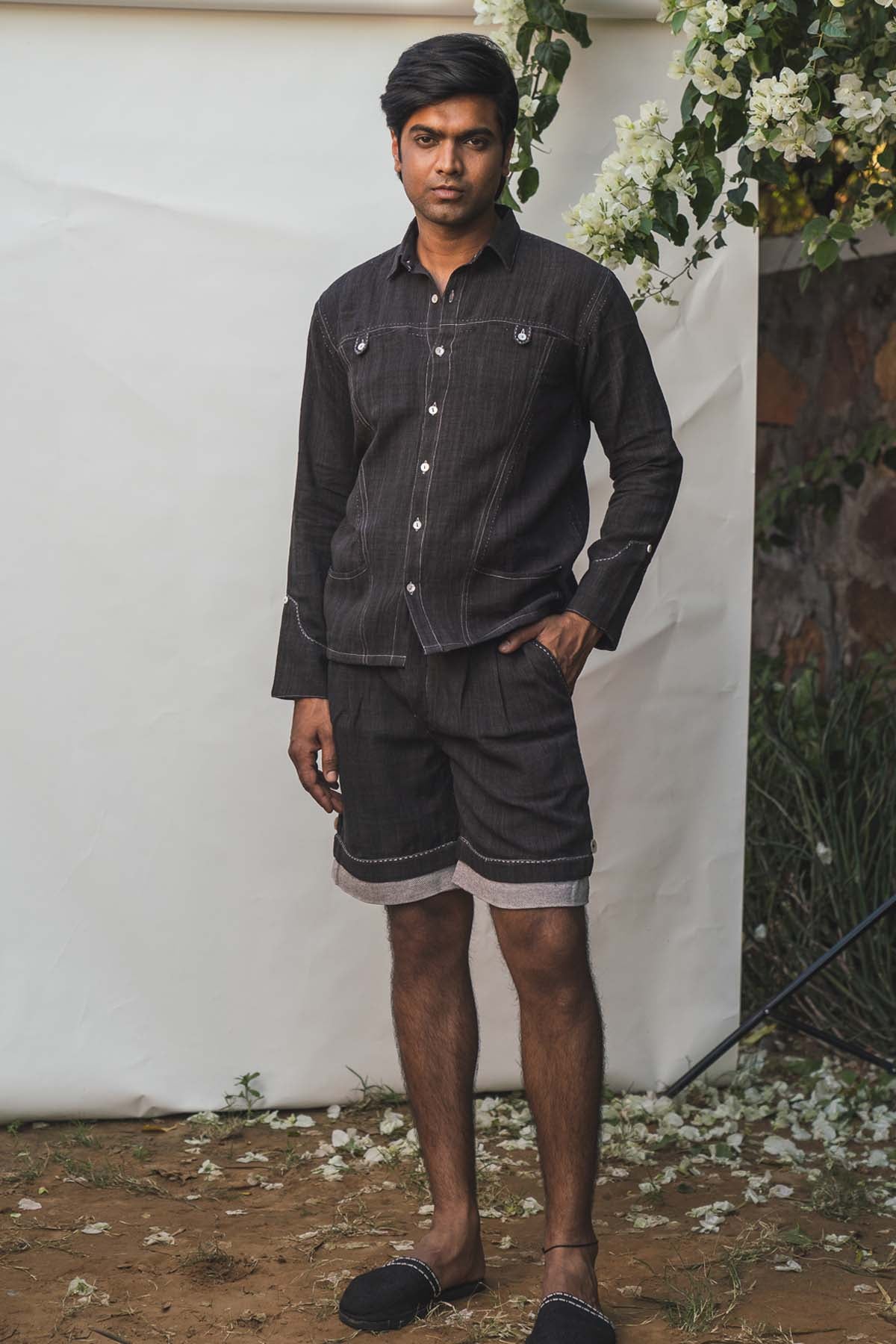 Buy Designer Hem Detail Cotton Shorts By Lafaani