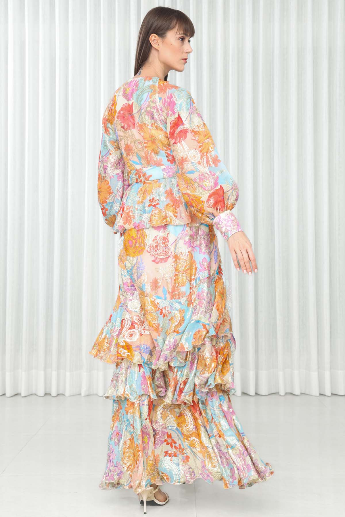 Hisbiscus Printed Layered Dress