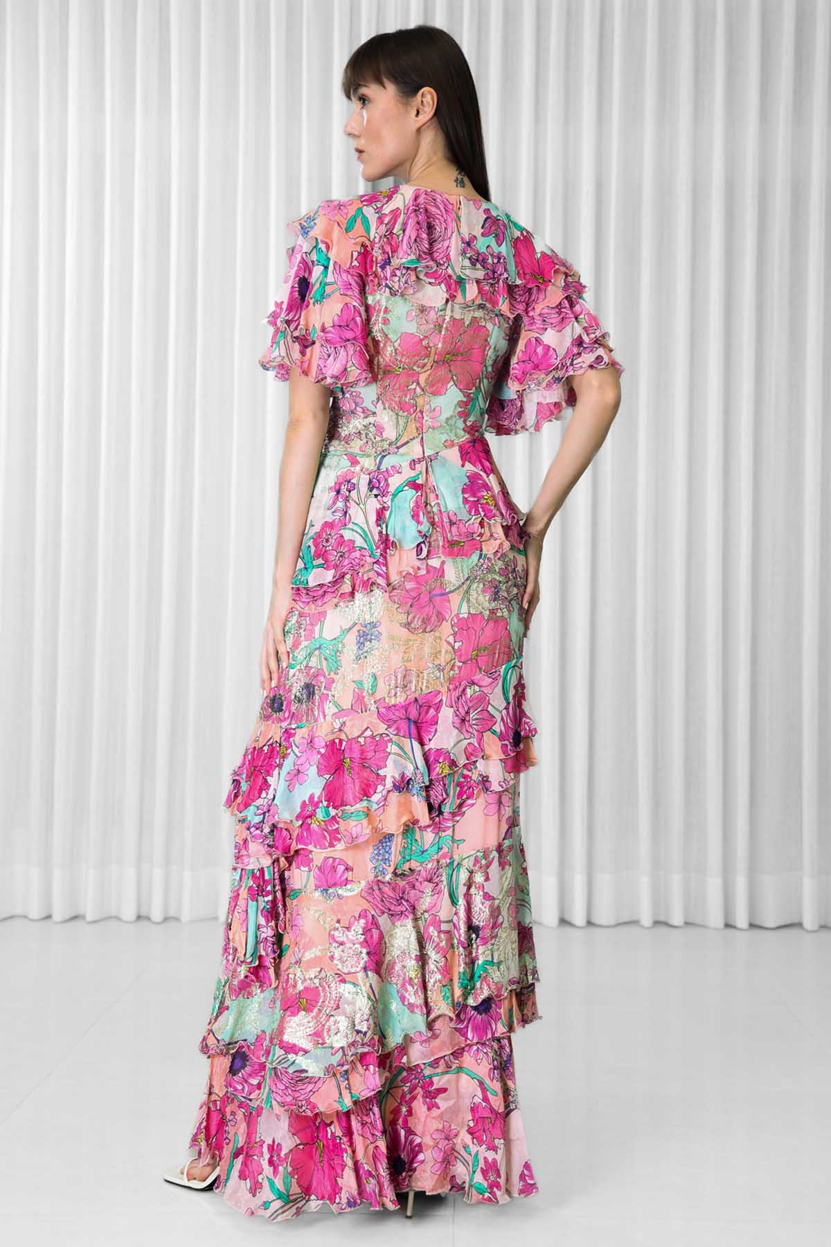 Hisbiscus Printed Chiffon Dress