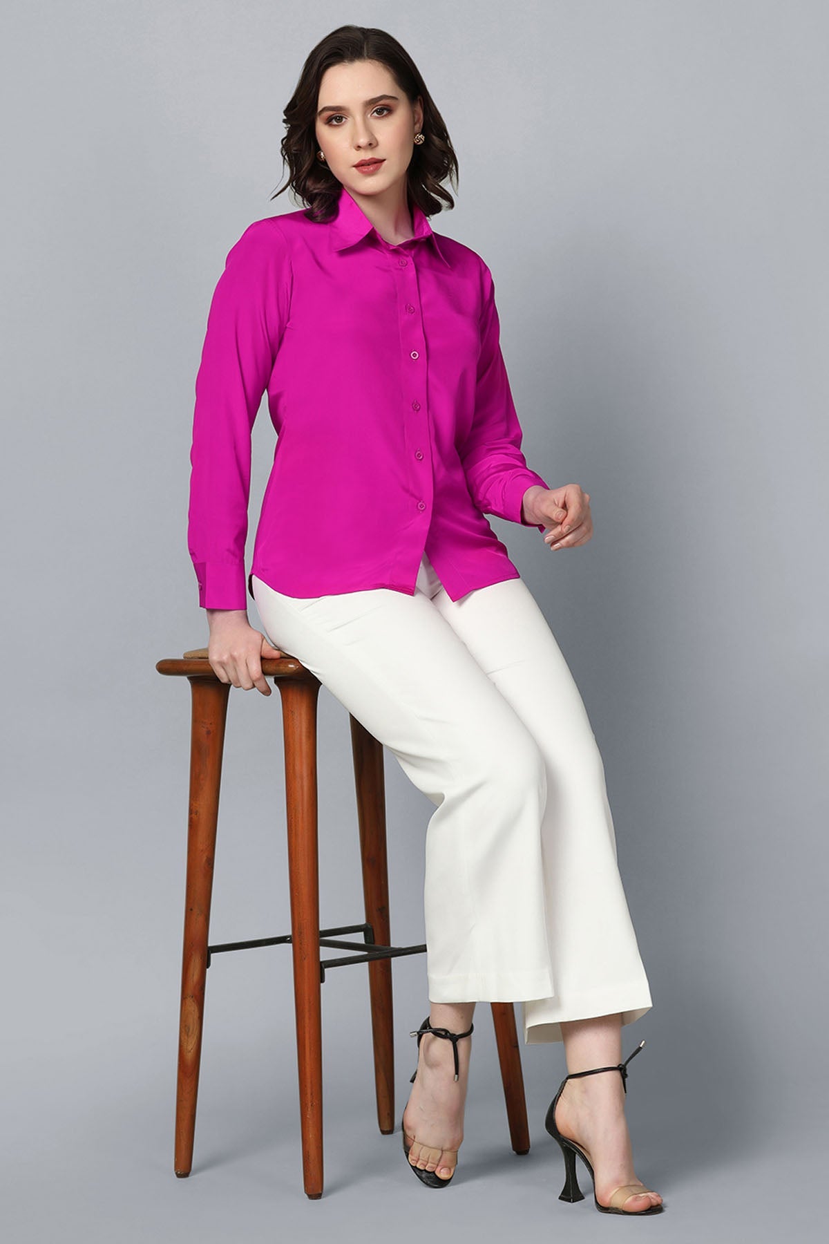 Hot Pink Crepe Shirt