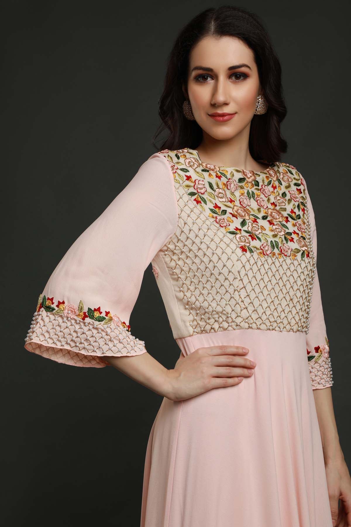 Intricate Embroidered Flared Tunic
