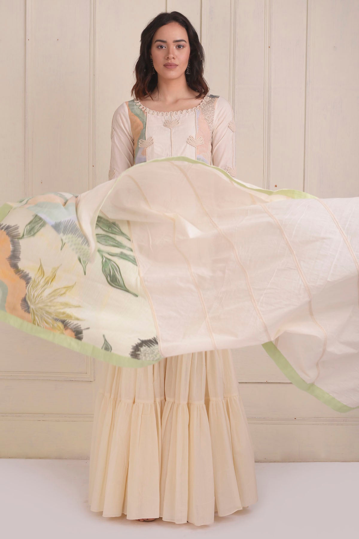 Ivory Cotton Short Kurta Set