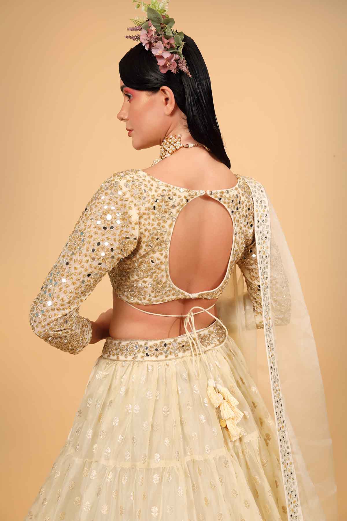 Ivory Embroidered Lehenga Set