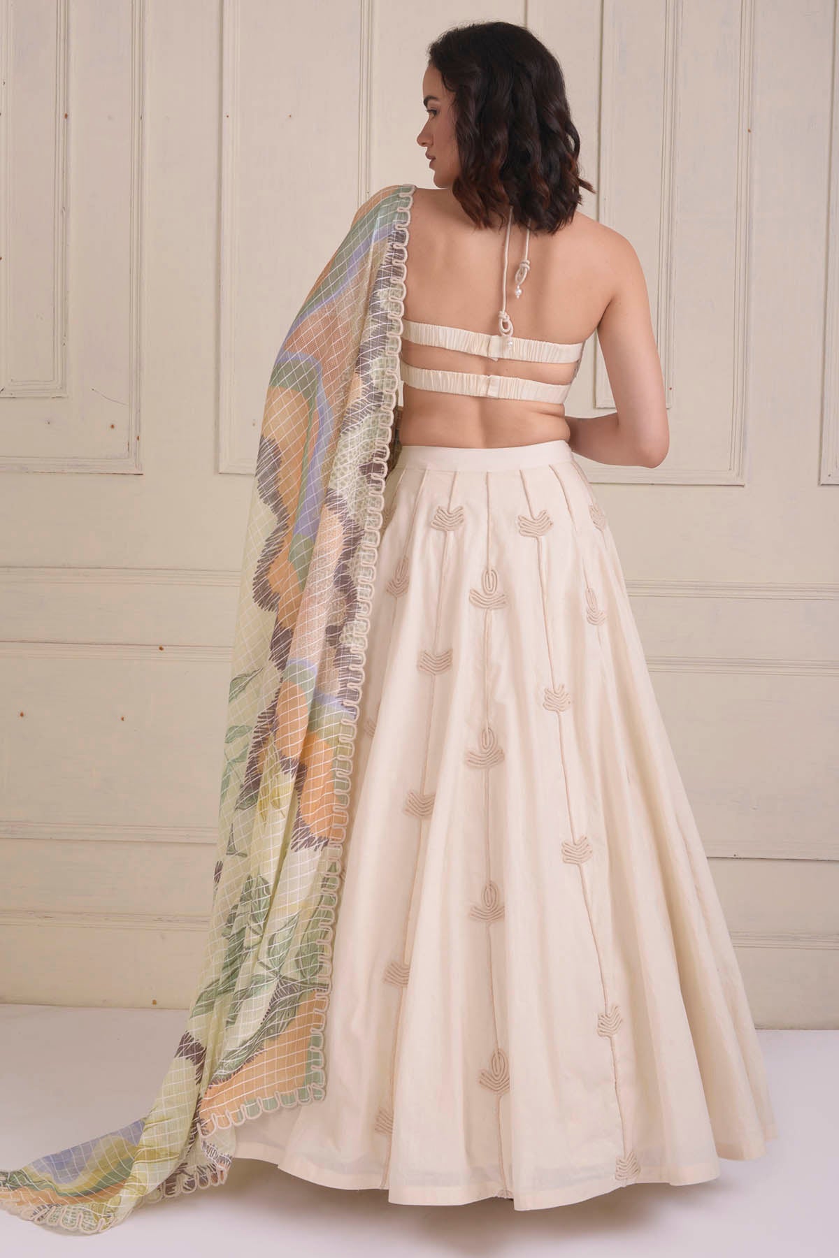 Ivory organic Cotton Lehenga Set