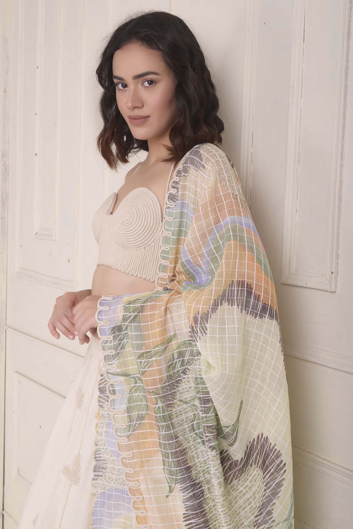 Ivory organic Cotton Lehenga Set