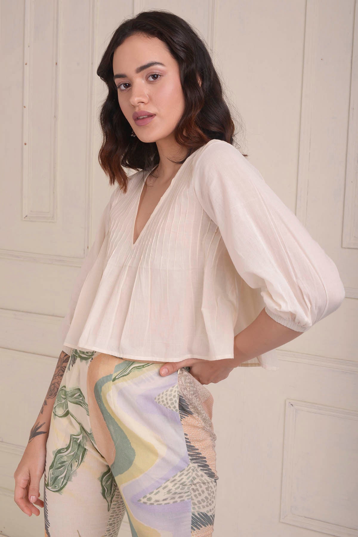 Ivory Printed Cotton Co-ord Set