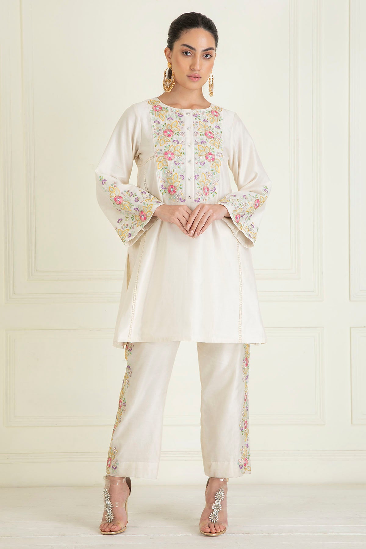Ivory Embellished Kurta Set