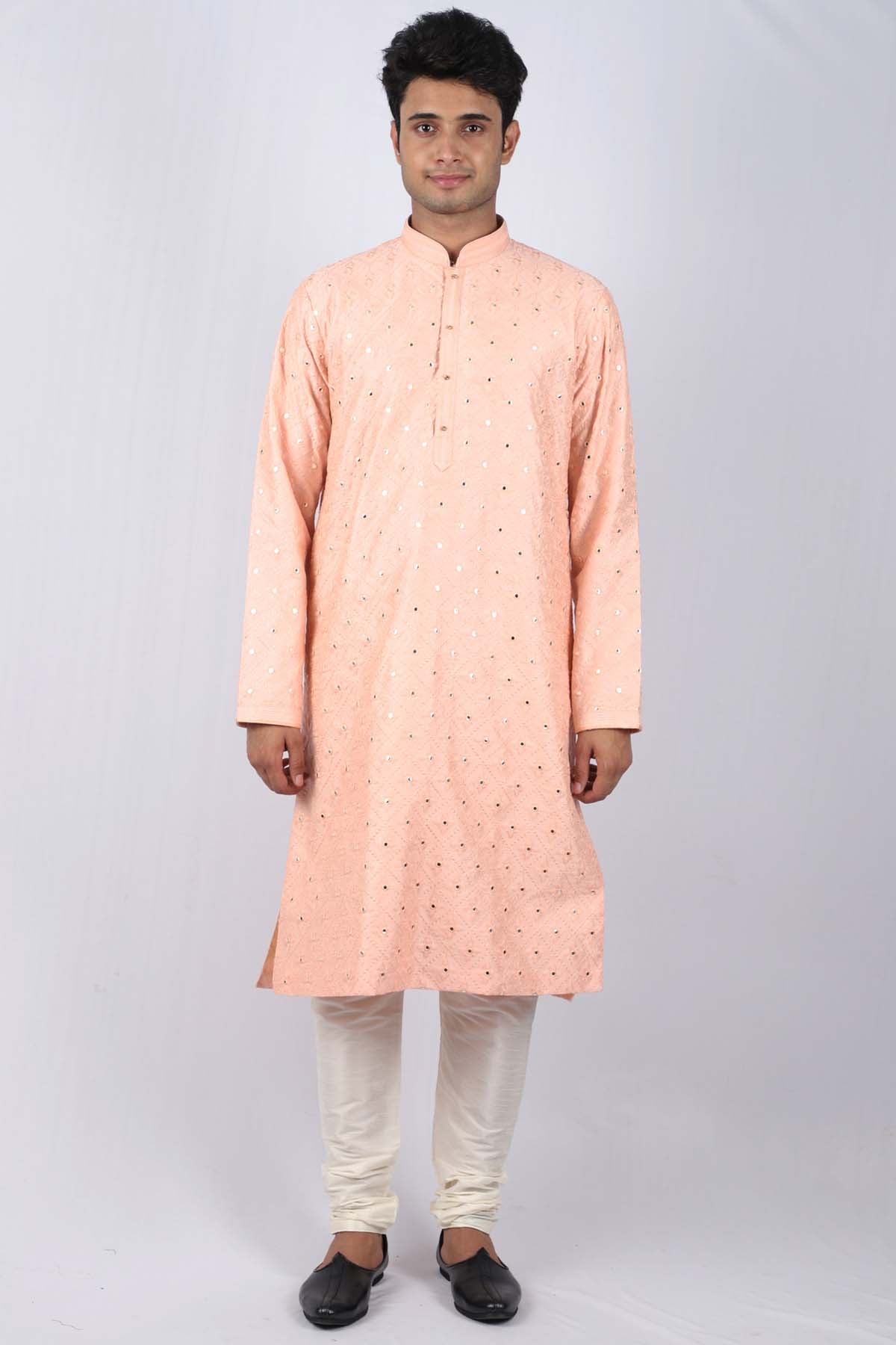 Buy Kaanchkari Embroidered Kurta Set For Men Available online at ScrollnShops