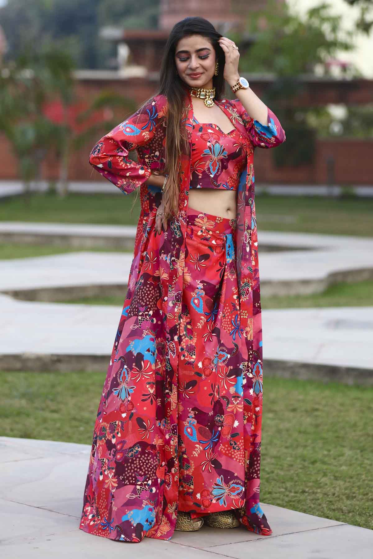 Madhubani Embroidered Cape Set