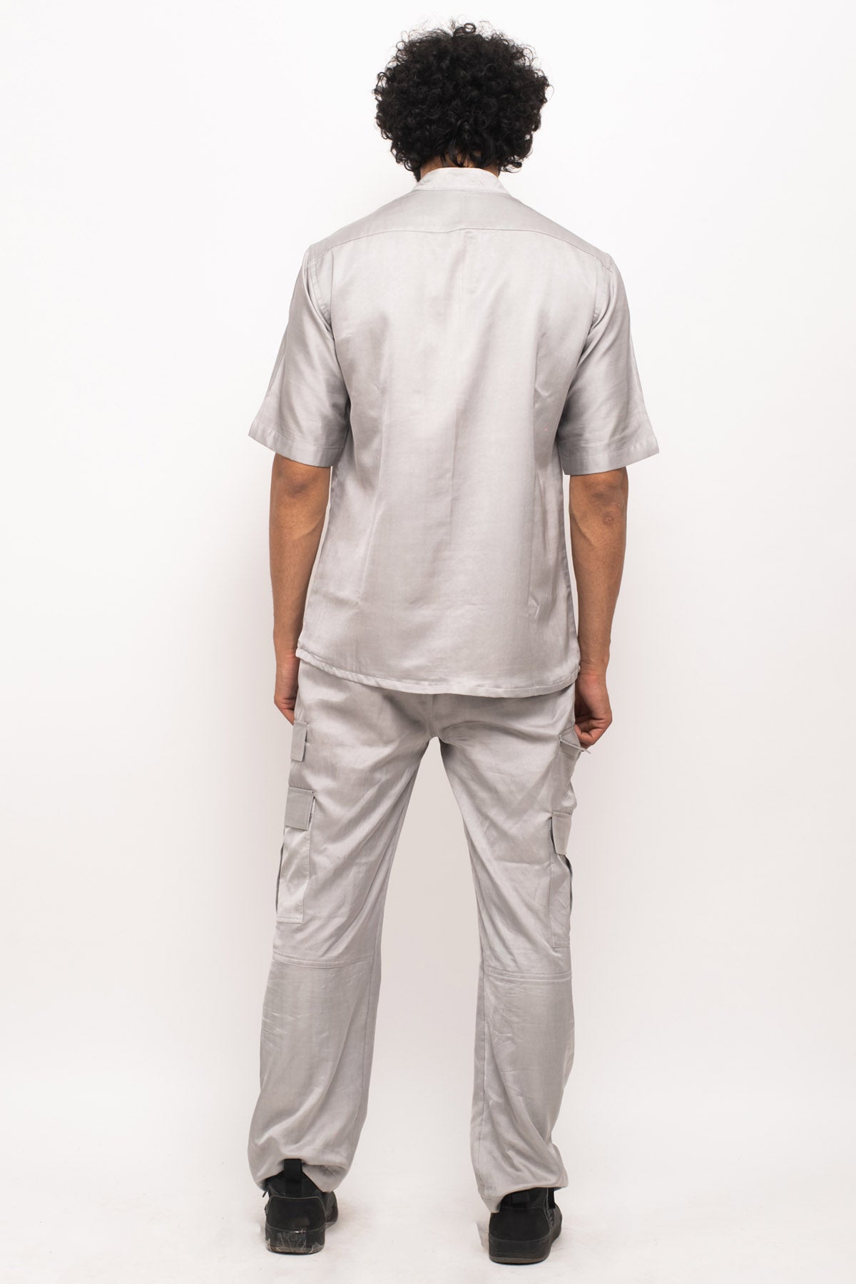 Mandarin Collar Solid Shirt