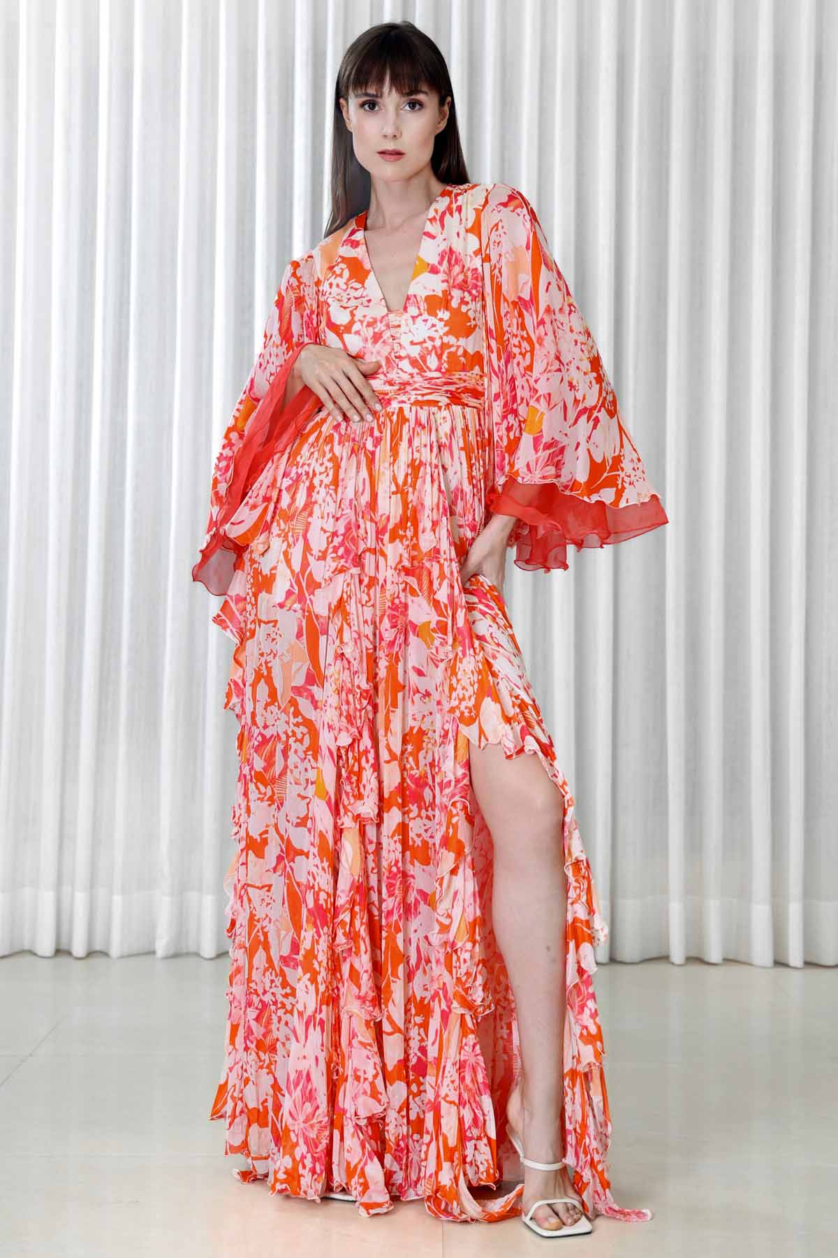 Buy Maple Leaves Printed Dress by Mandira Wirk