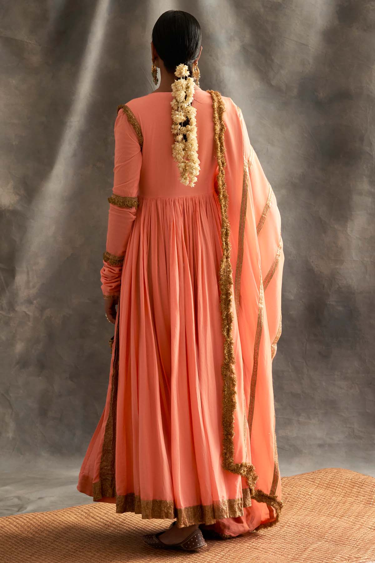 Metallic Lampi Godet Angrakha Set