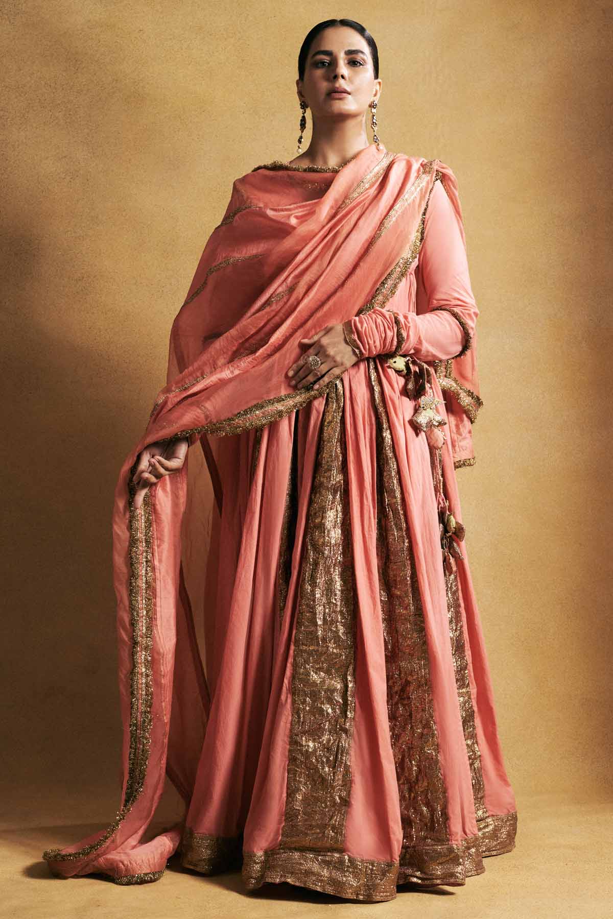 Buy ITRH, Designer Metallic Lampi Angrakha Set Online