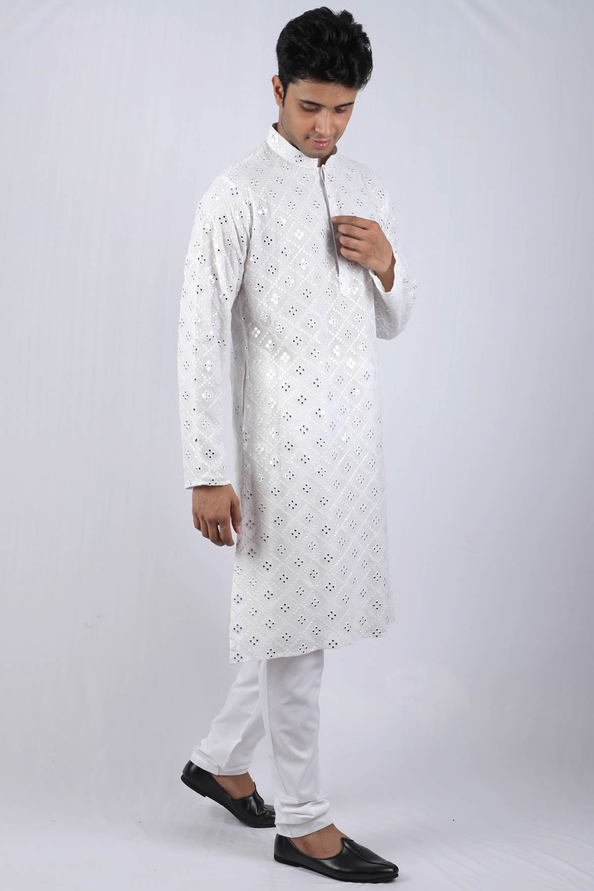 Mirror Embellished Kurta Set