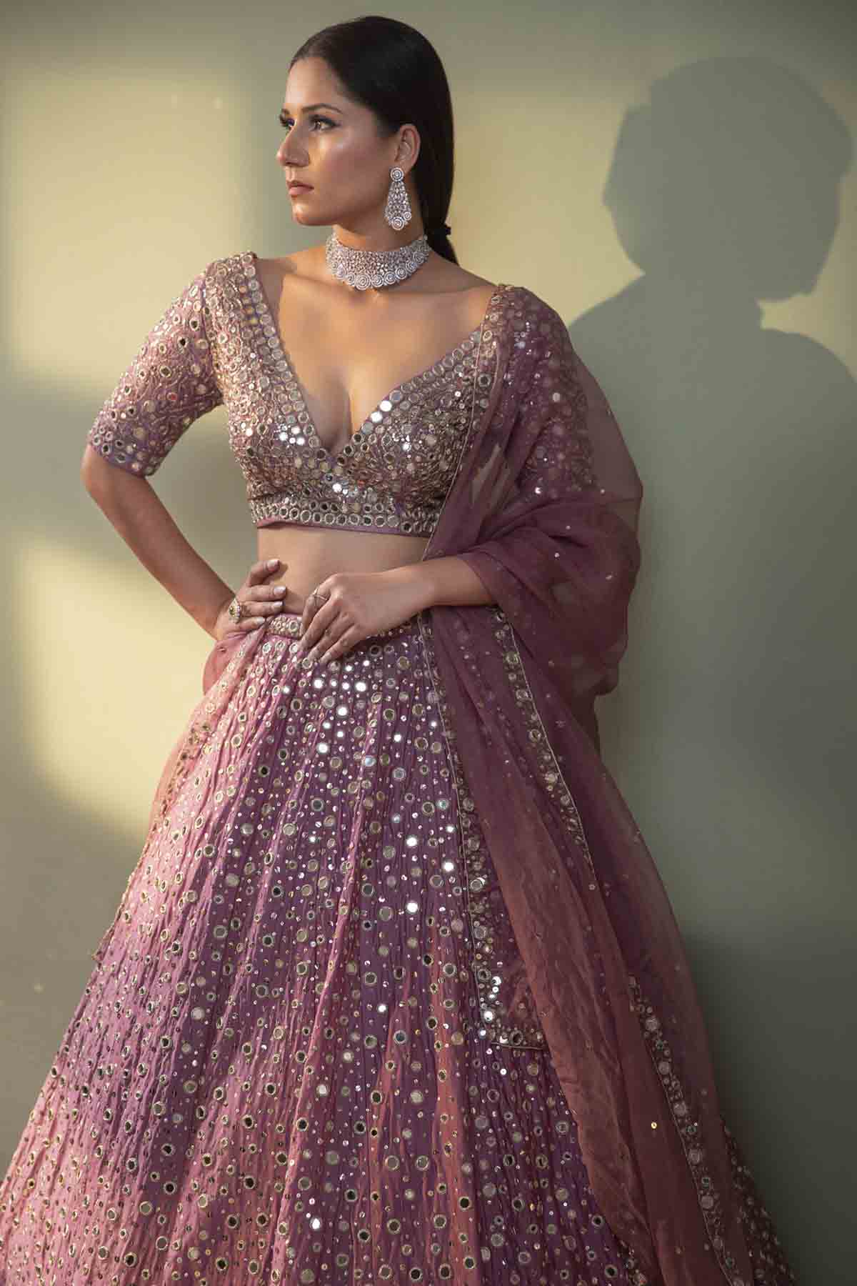 Mirror Embroidered Lehenga Set