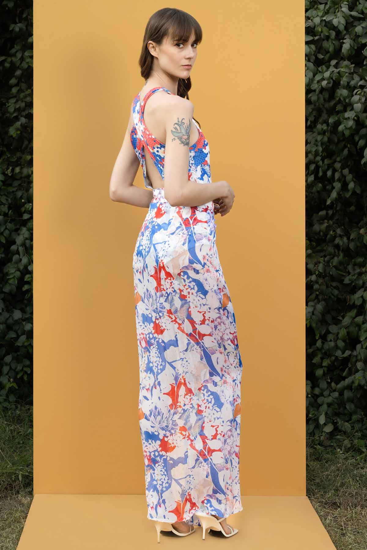 Mist Printed Chiffon Bodysuit