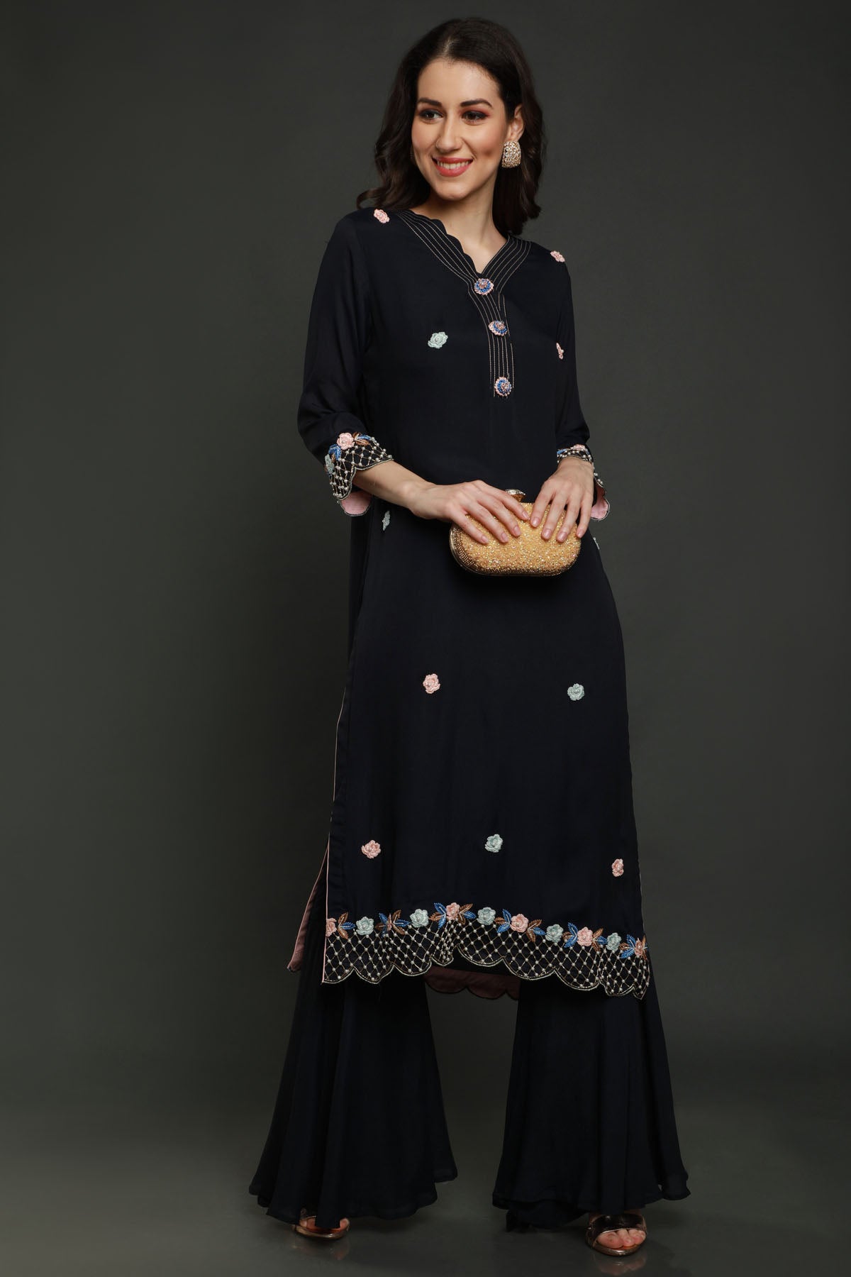 Moti Beads Kurta Garara Set