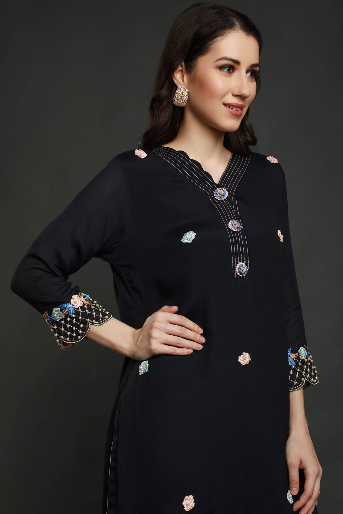 Moti Beads Kurta Garara Set