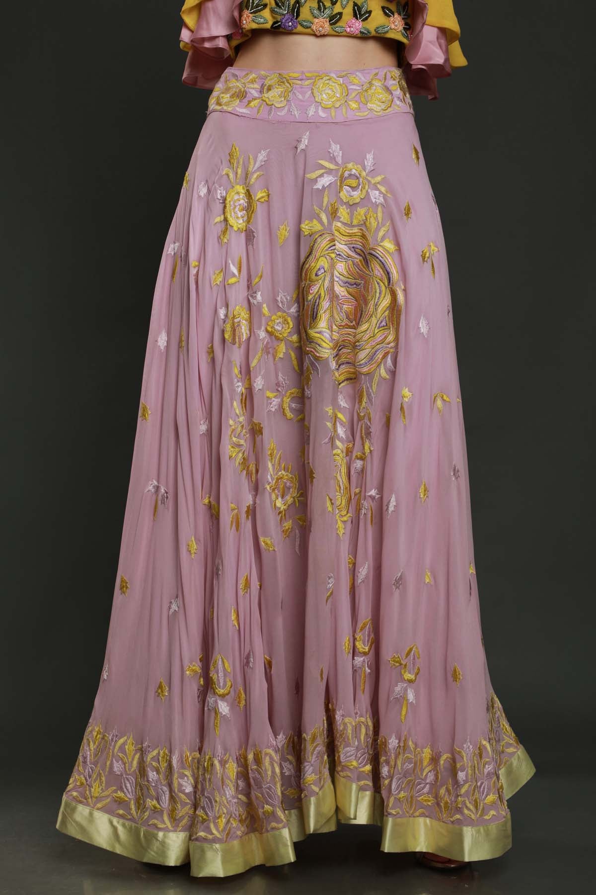 Moti Embellished Embroidered Lehenga Set