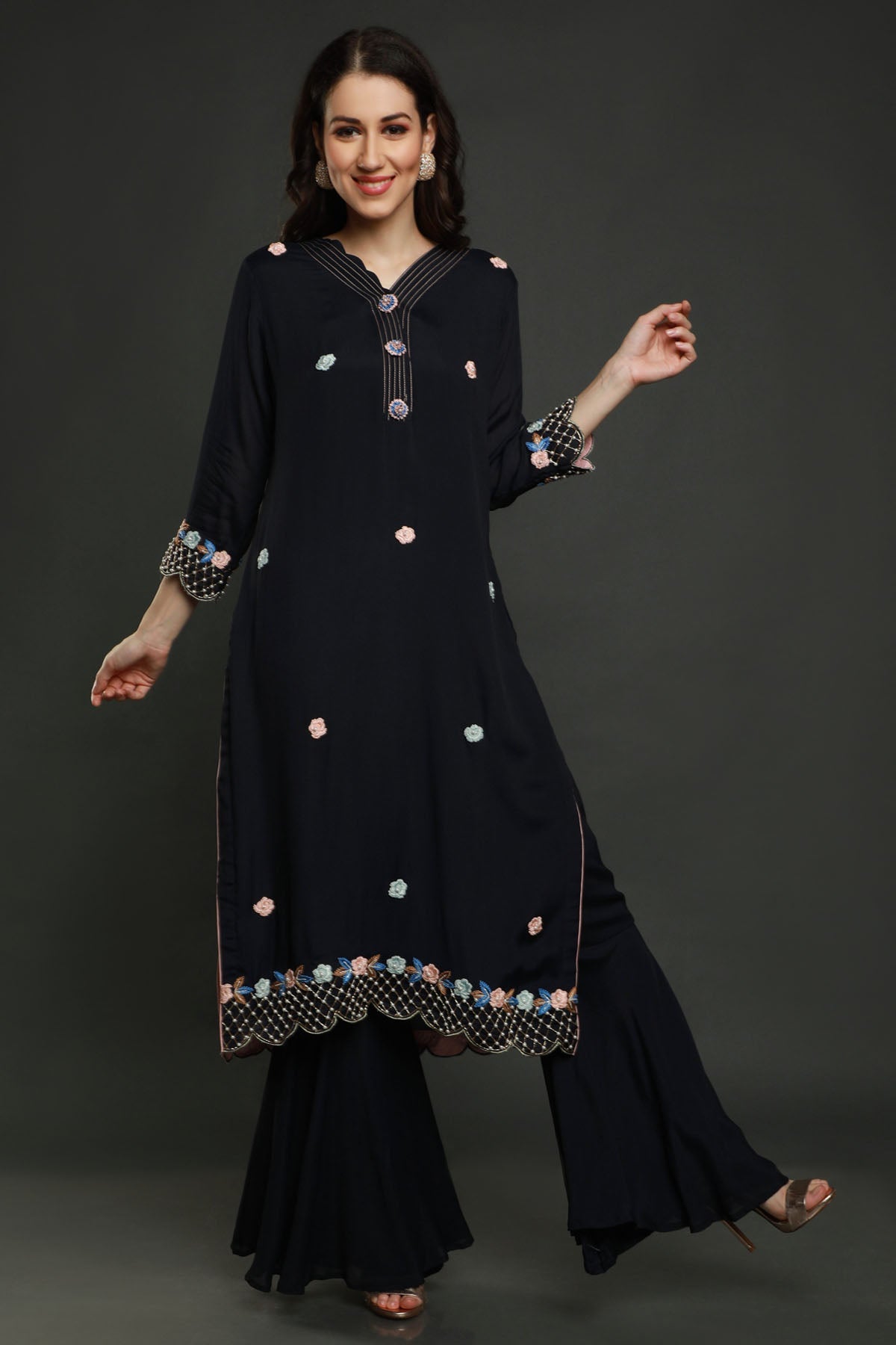 Moti Beads Kurta Garara Set