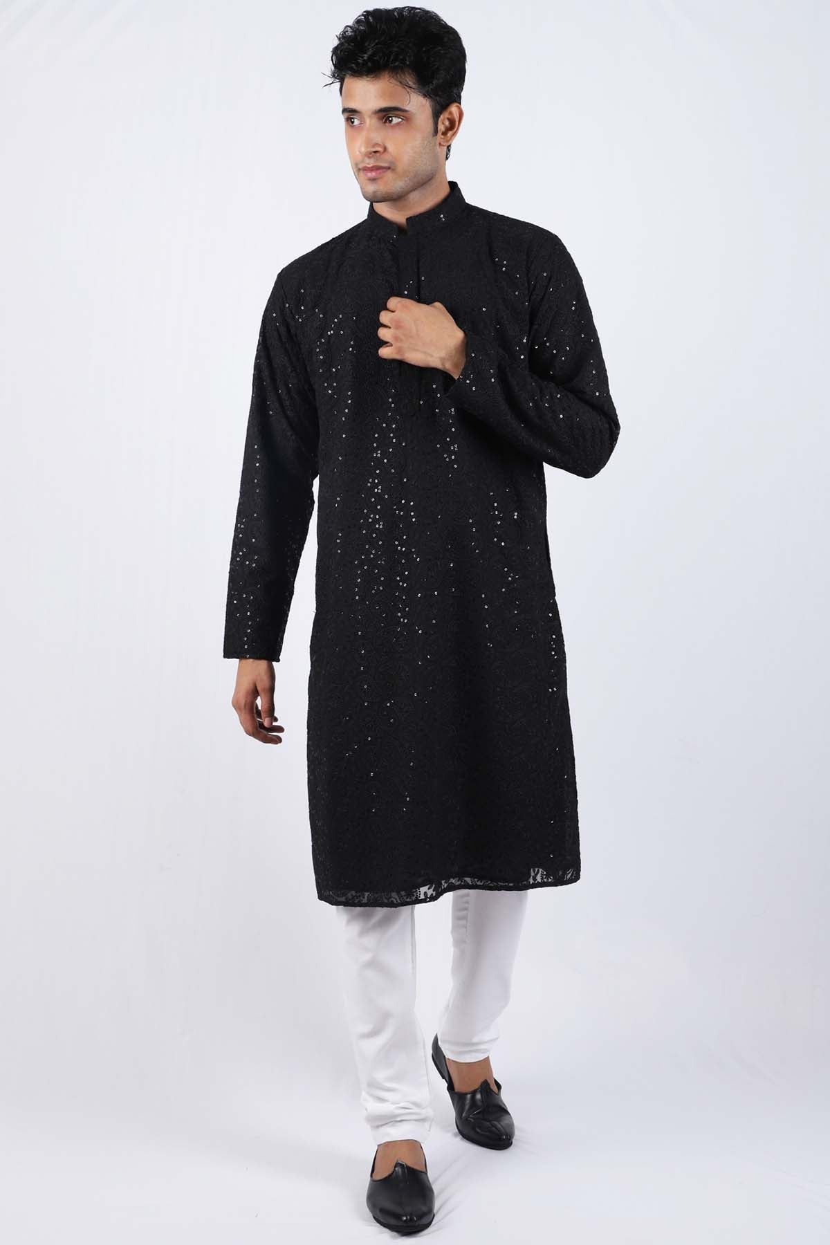 Buy Mughalkaari Embroidered Kurta Set For Men Available online at ScrollnShops