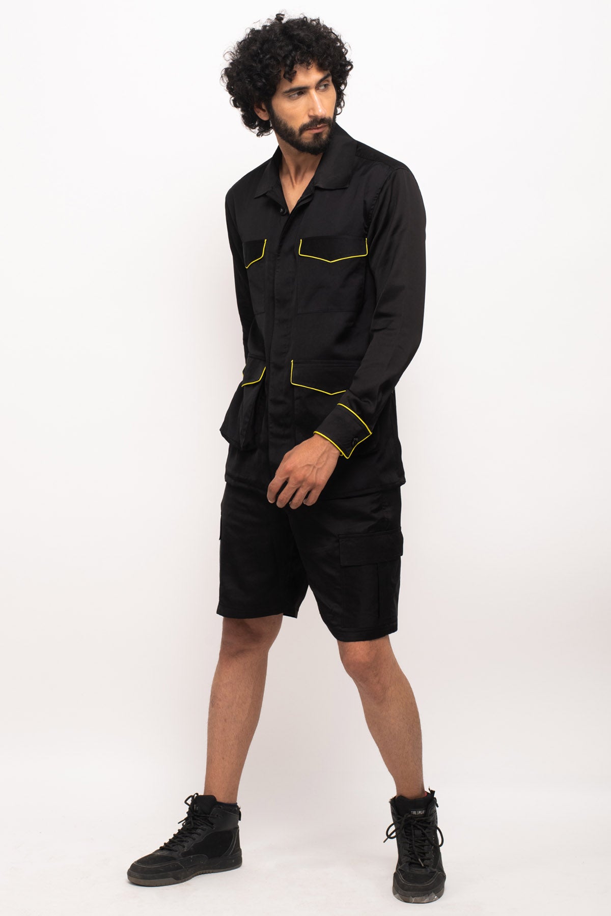 Multi Pockets Black Jacket