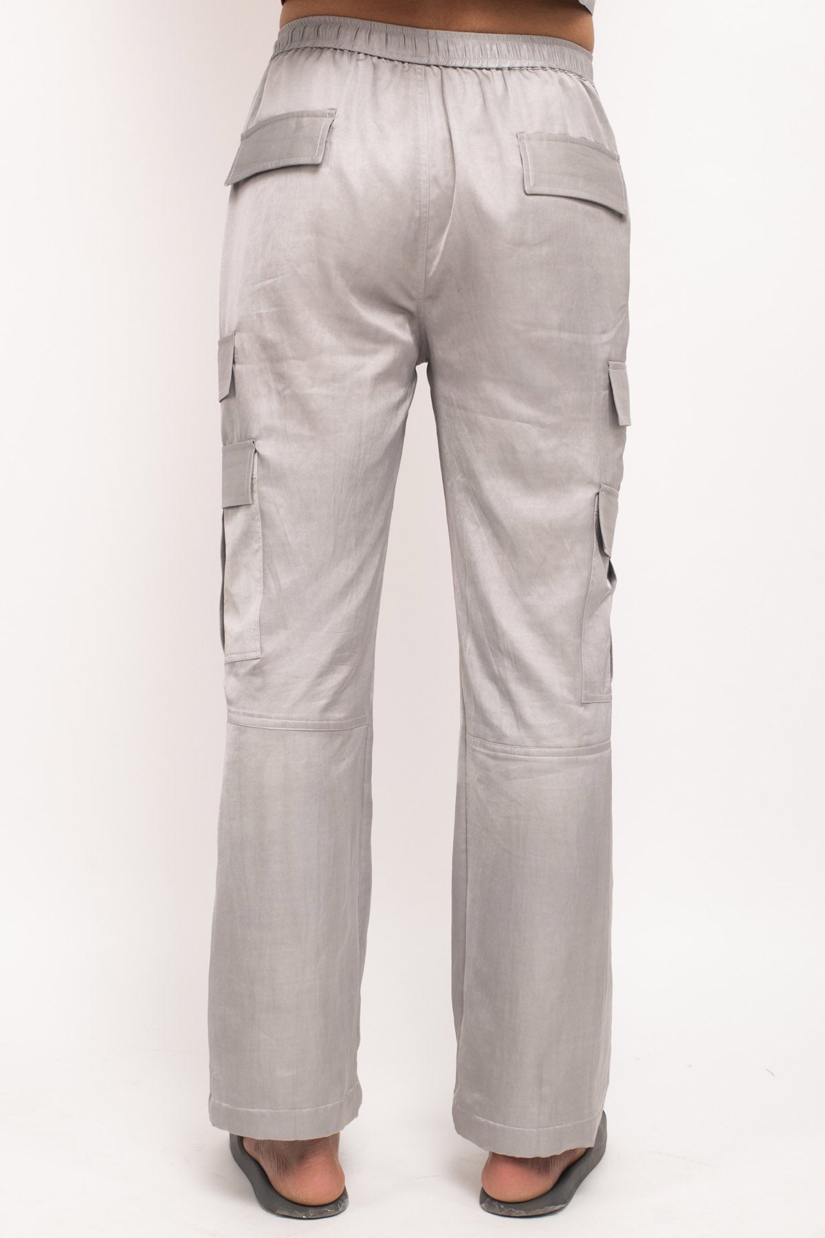 Multi Pockets Grey Cargo Pants