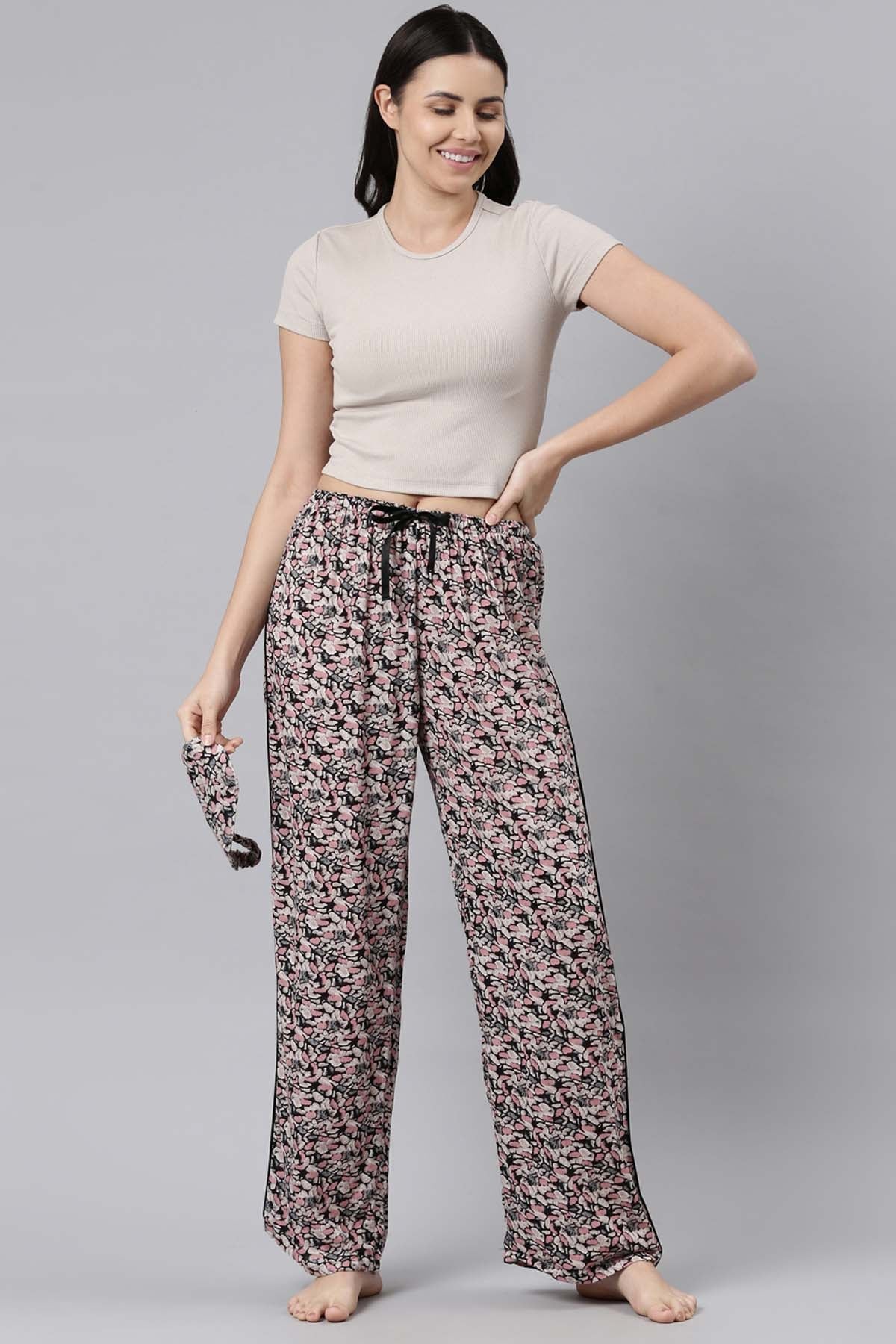 Buy Designer Multicolor Elasticated Pyjama Online