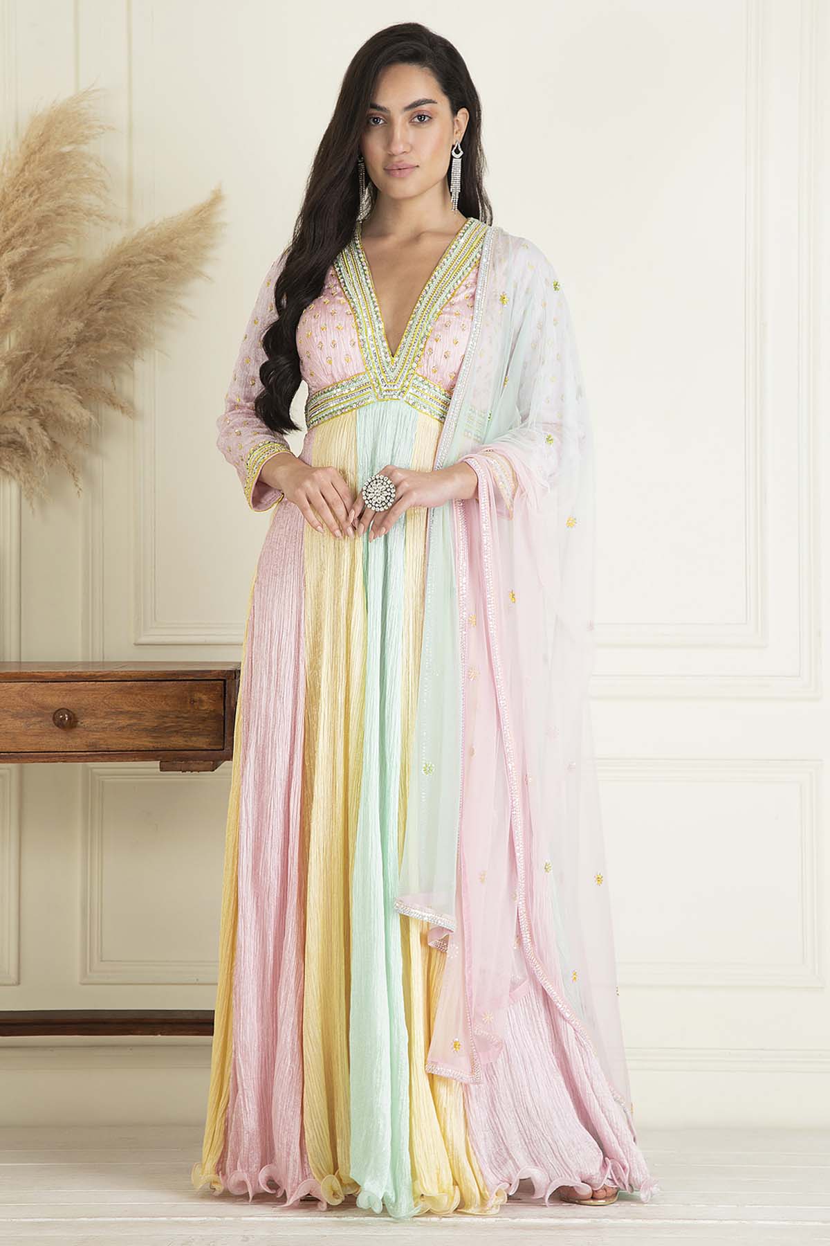 Multicolor Sequin Anarkali Set