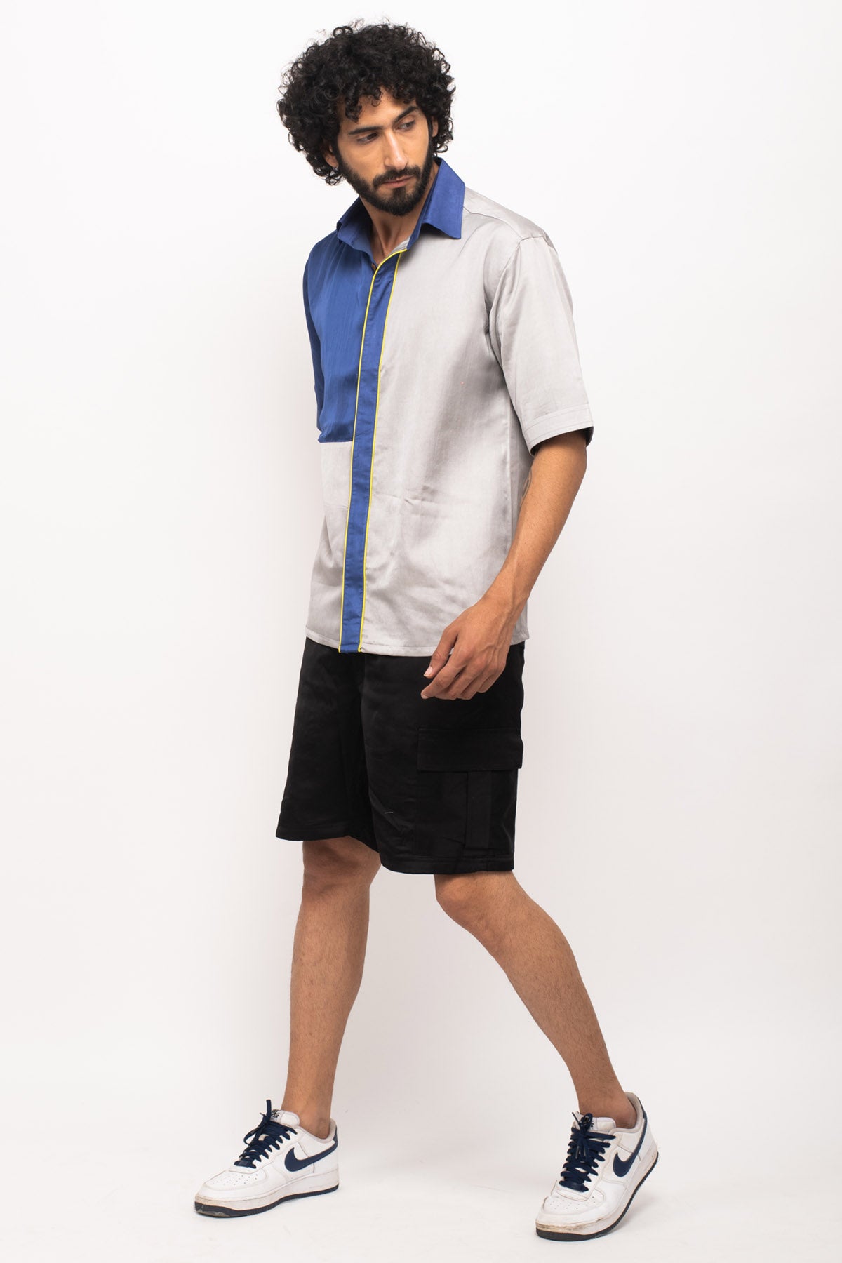 Neon Piping Color Blocked Shirt