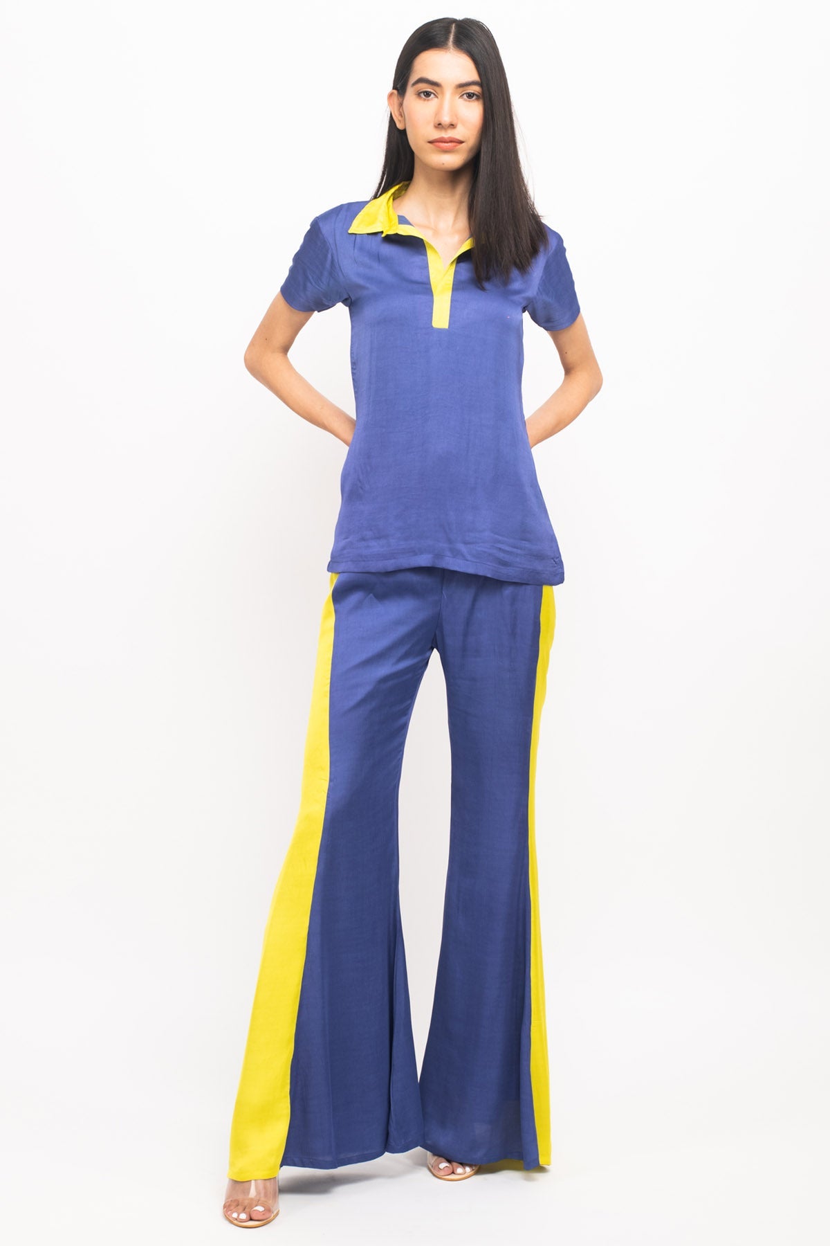 Buy Neora by Nehal ChopraNeon Color Blocked Co-ord Set for Women Online