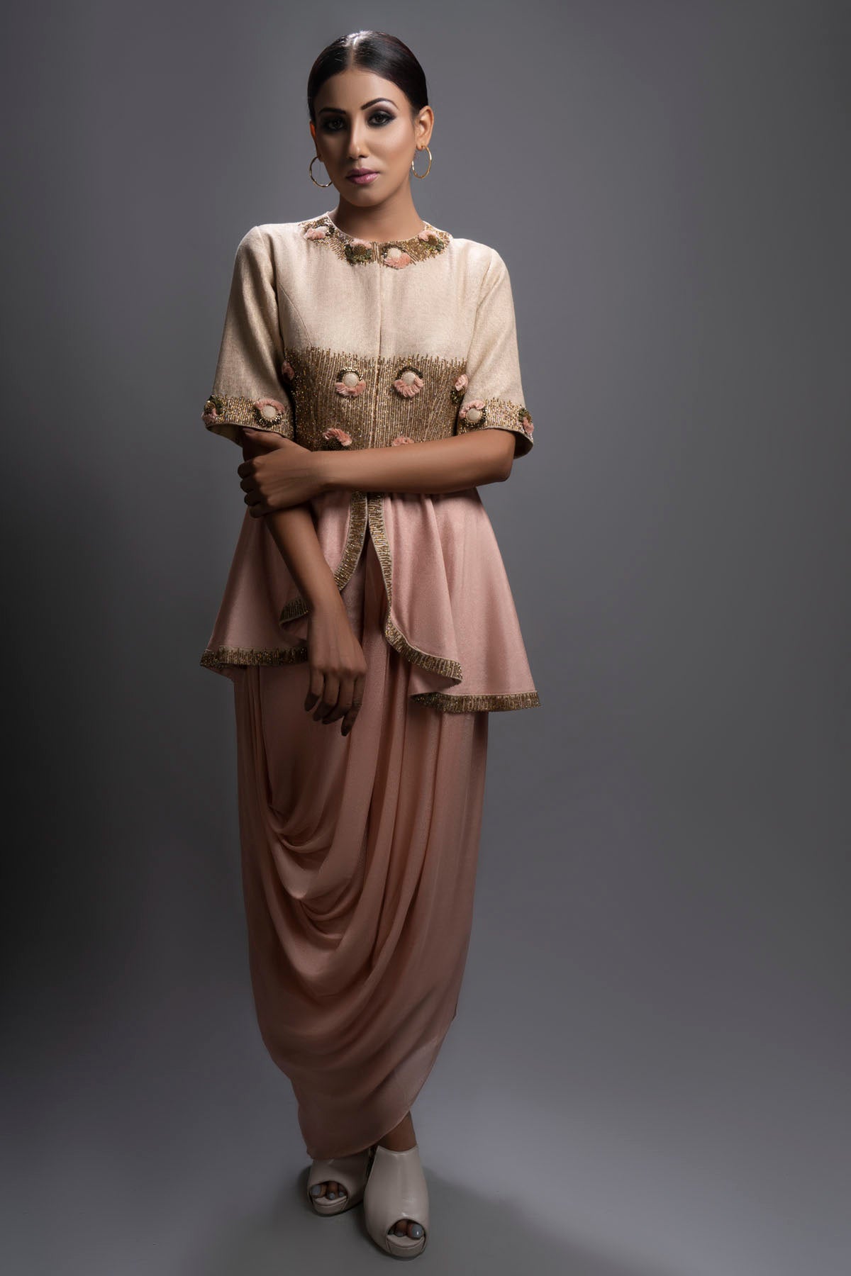 Net Petals Embroidered Dress