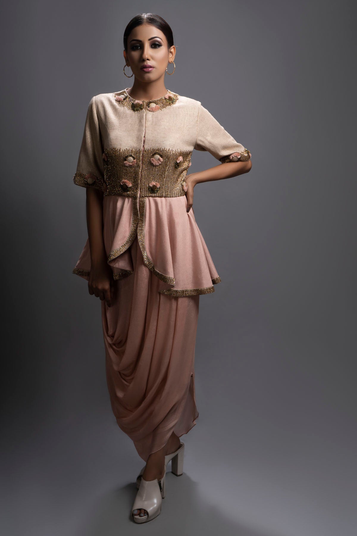 Net Petals Embroidered Dress