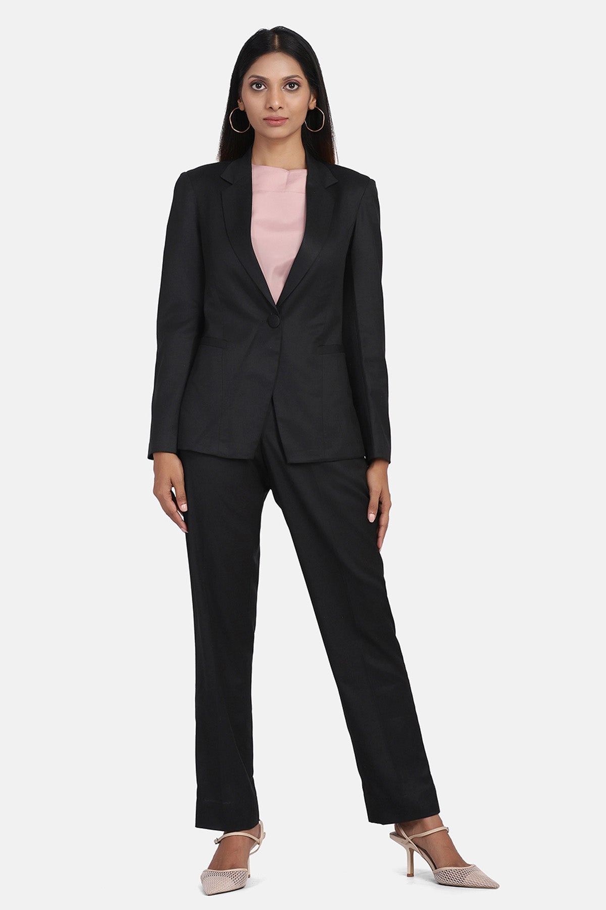 Notched Collar Pant Suit