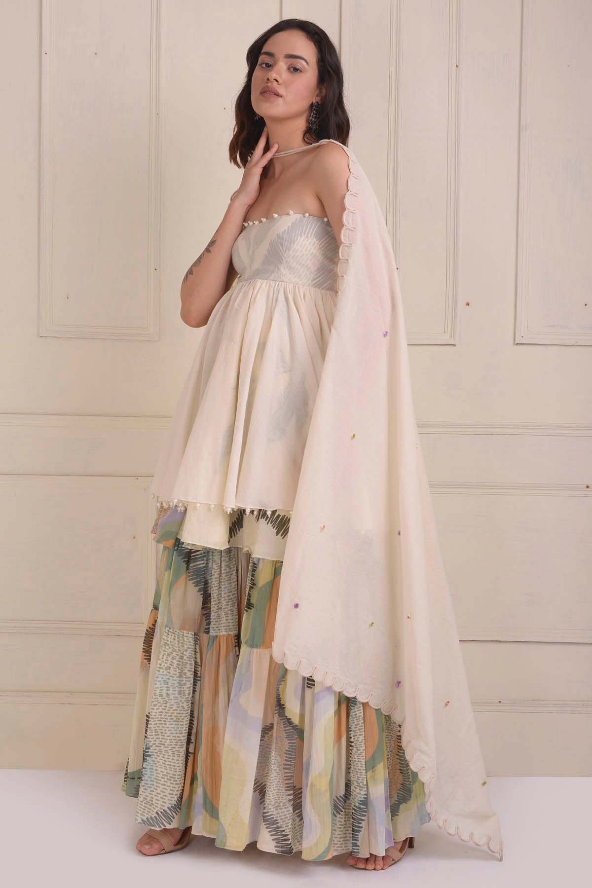 Off-Shoulder Tunic & Sharara Set