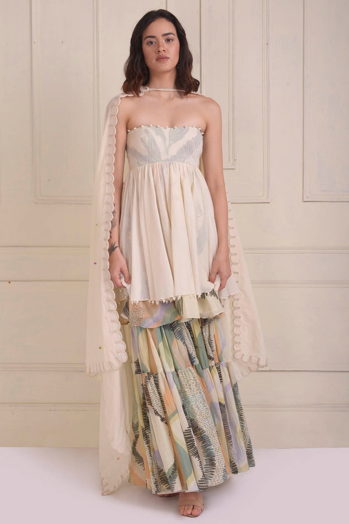 Off-Shoulder Tunic & Sharara Set