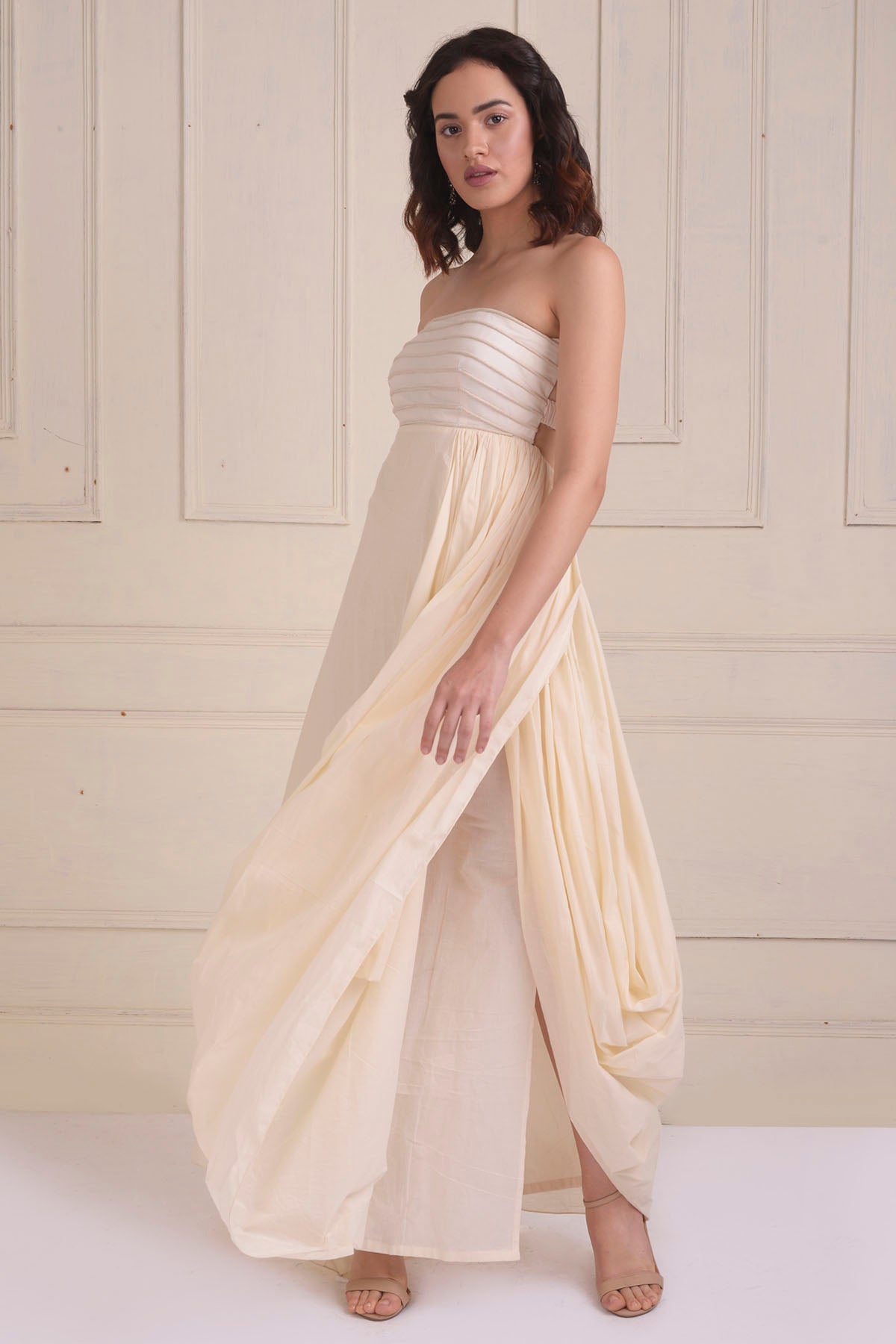 Off Shoulder Embroidered Gown