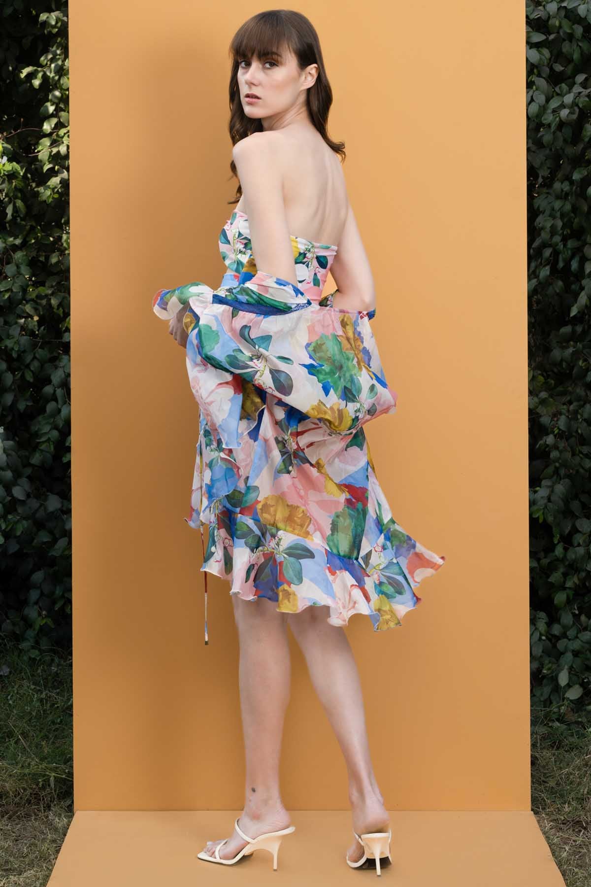 Off Shoulder Hibiscus Printed Bodysuit