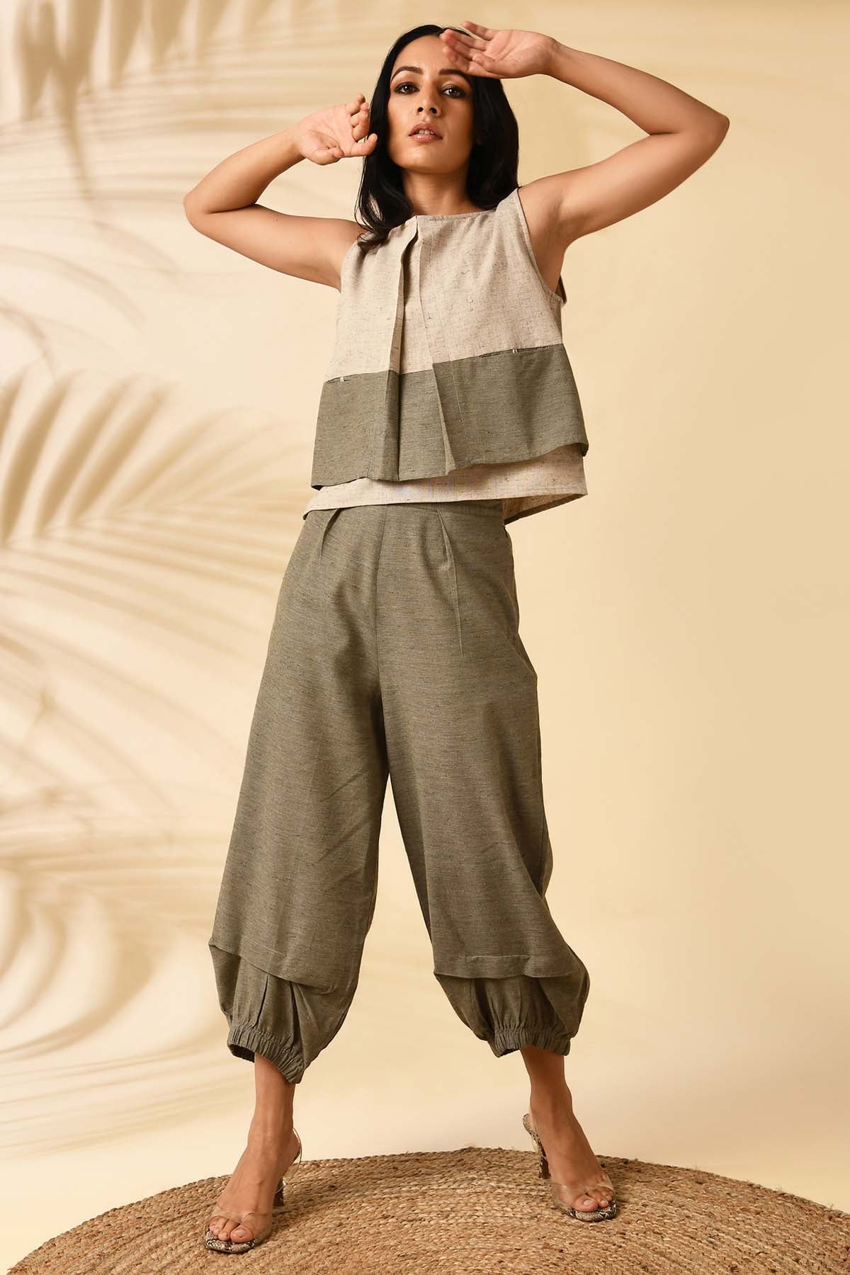 Buy Markkah Studio Olive Safari Co-ord Set for Women Online at ScrollnShops