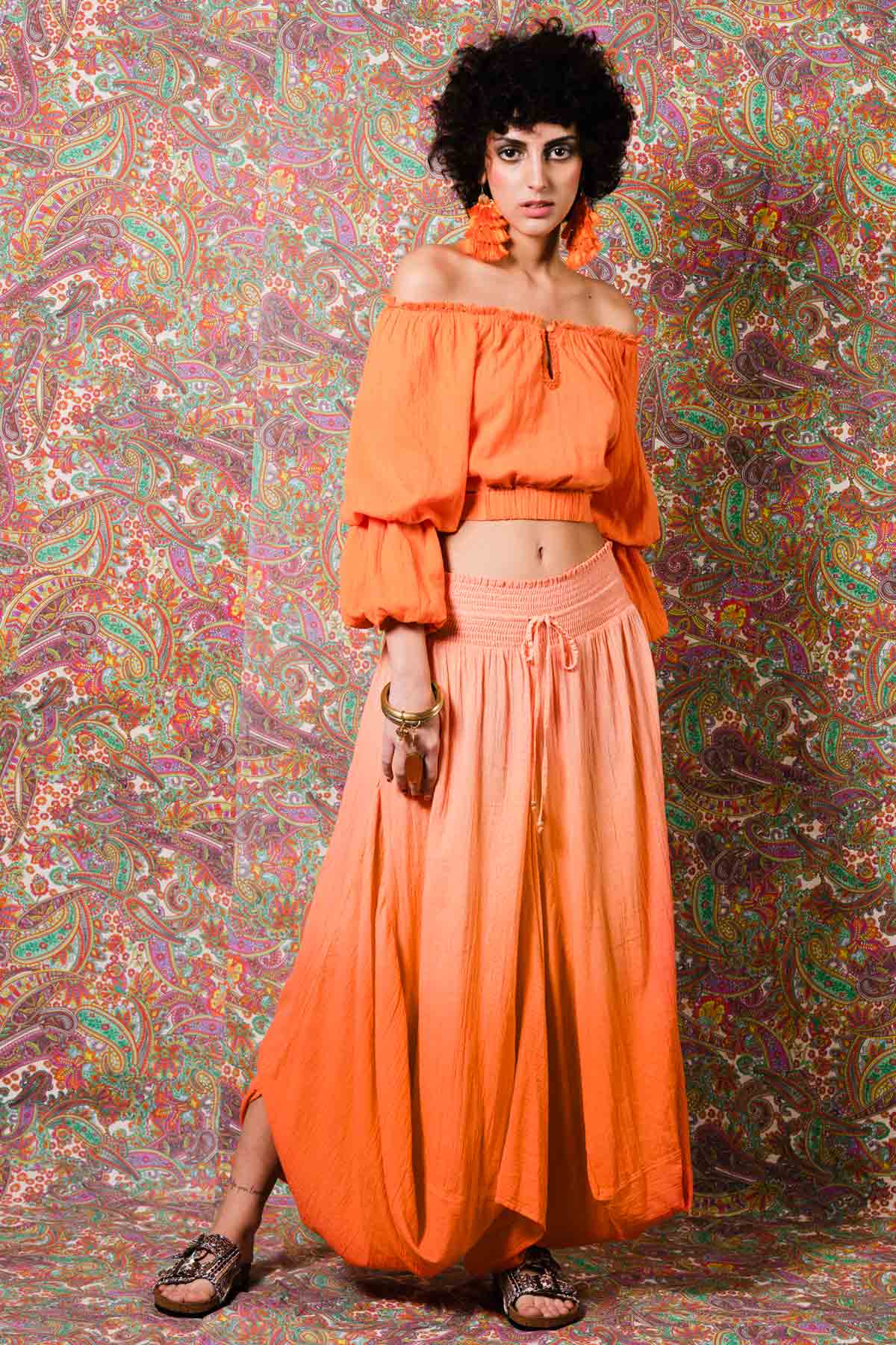 Buy Ombre Dyed Cotton Skirt By Beachbum Online